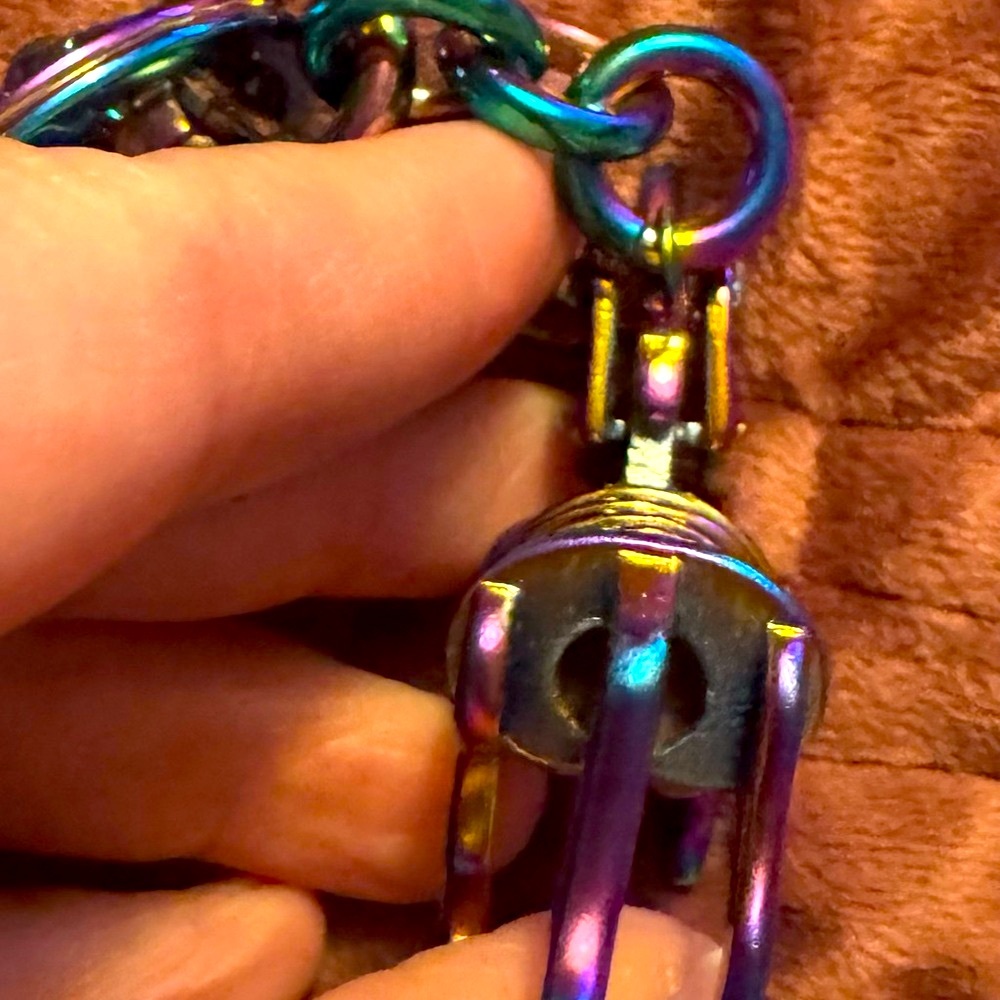 Coach, 3D, oil slick, Iridescent Unicorn, Keychain/fob rare 22949, RARE! - Picture 8 of 13